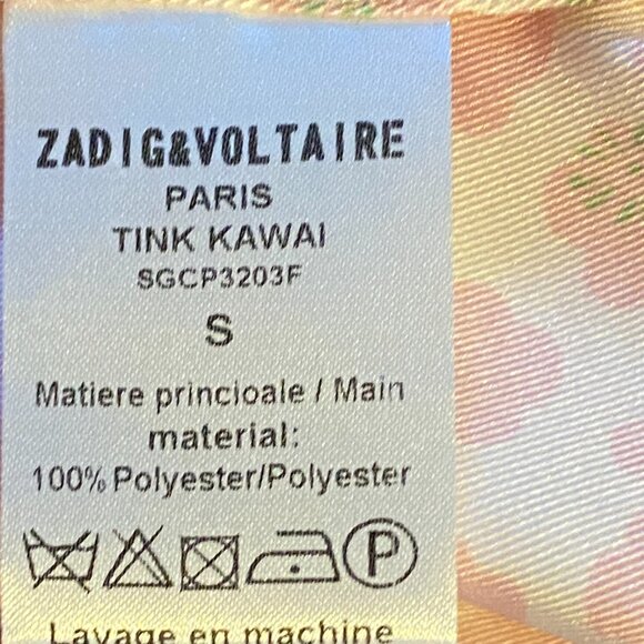 Zadig & Voltaire Tink Kawai Tunic Blouse in Flamant, Size Small - Picture 8 of 9